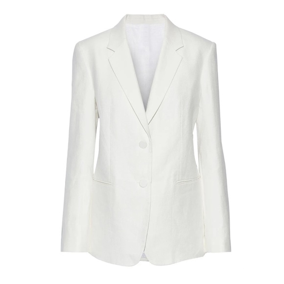 Helmut Lang Off-White Hemp and Cotton-blend Blazer - Picture 3 of 16